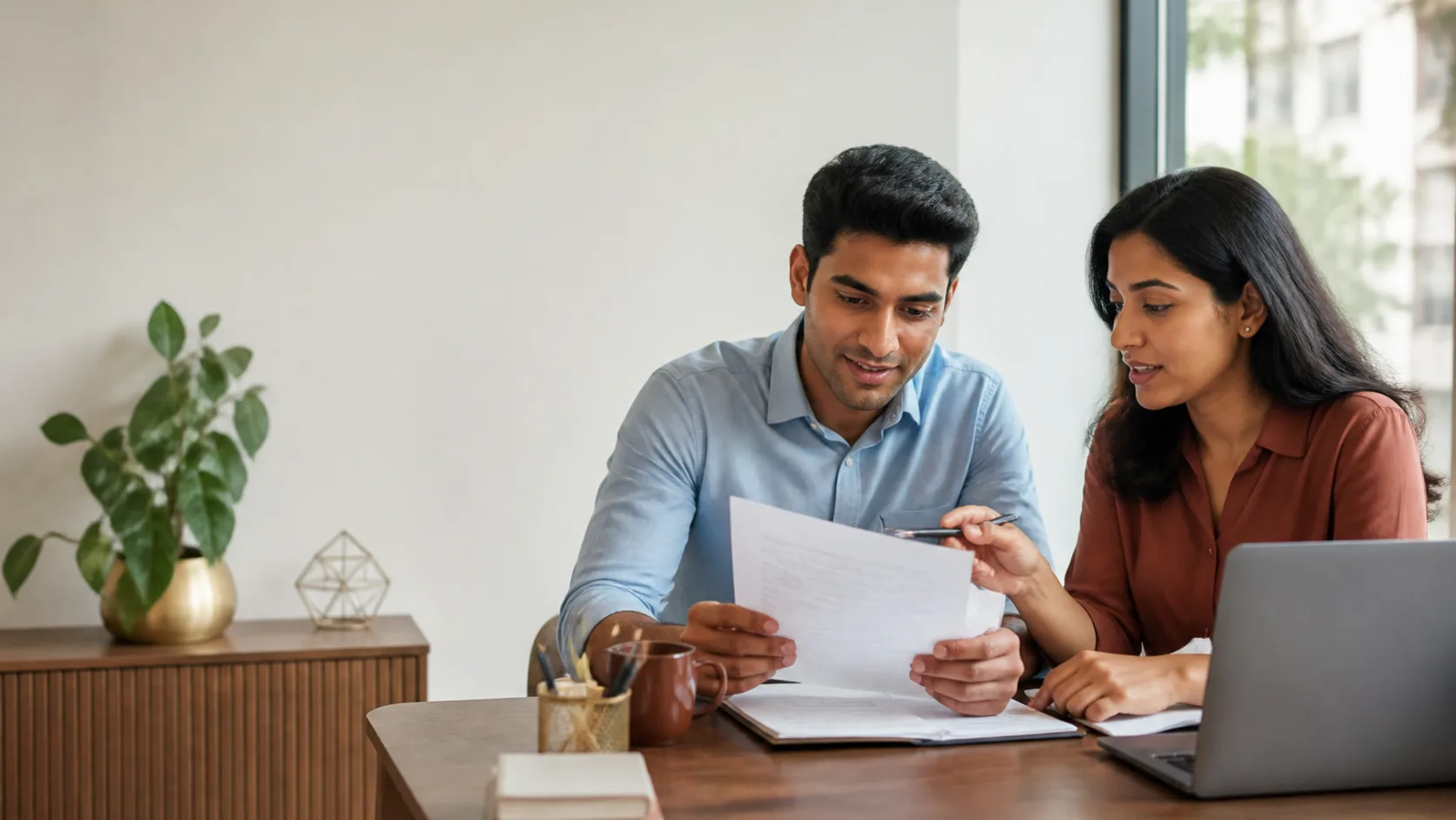 A candidate preparing with a career adviser